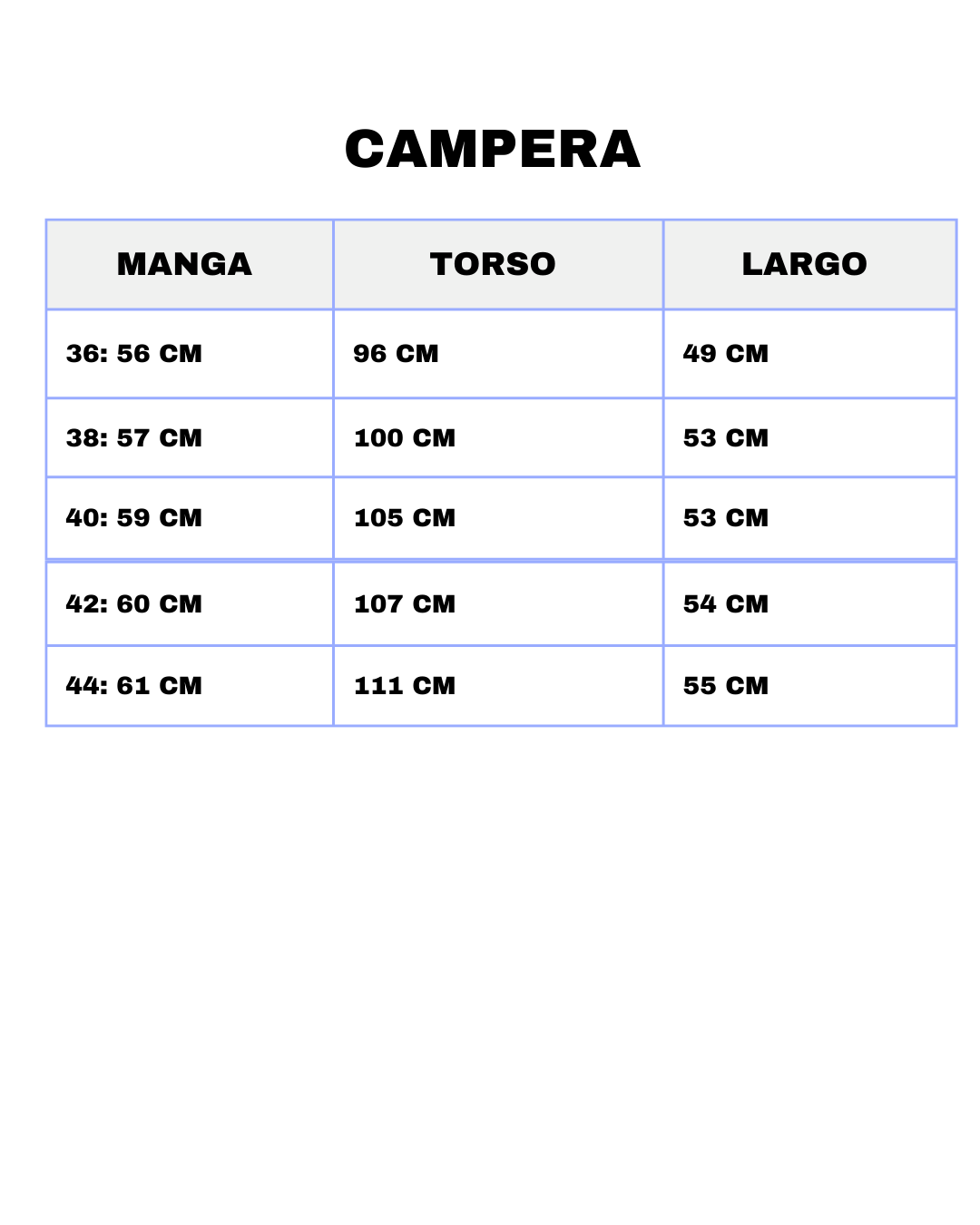 Guía de Talles