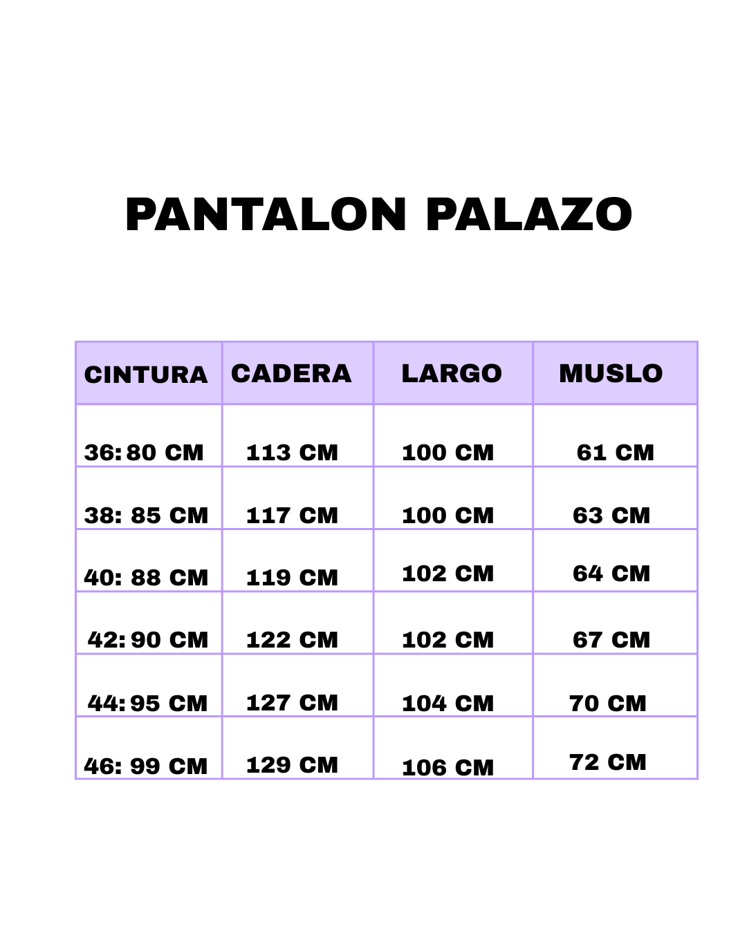 Guía de Talles