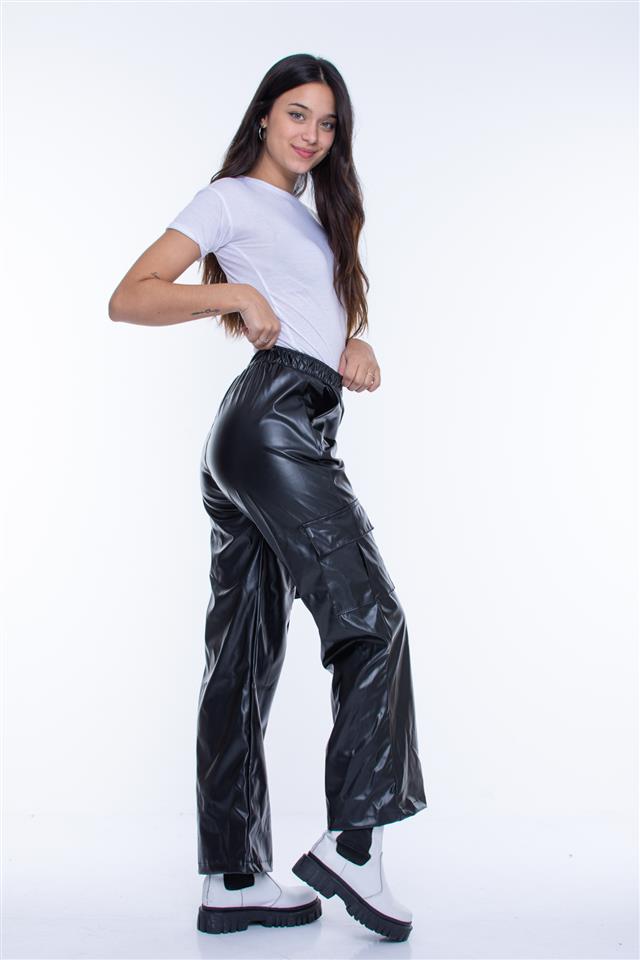 WIDE LEG ECO CUERO